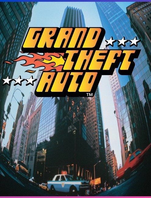 Capa da caixa original do primeiro Grand Theft Auto, de 1997